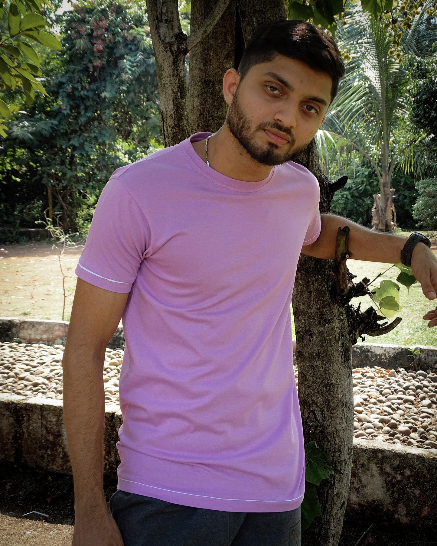 Unisex Slim Fit Lilac T shirt