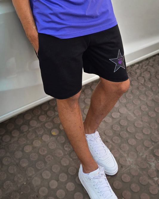 Unisex Black Star Emblem Shorts
