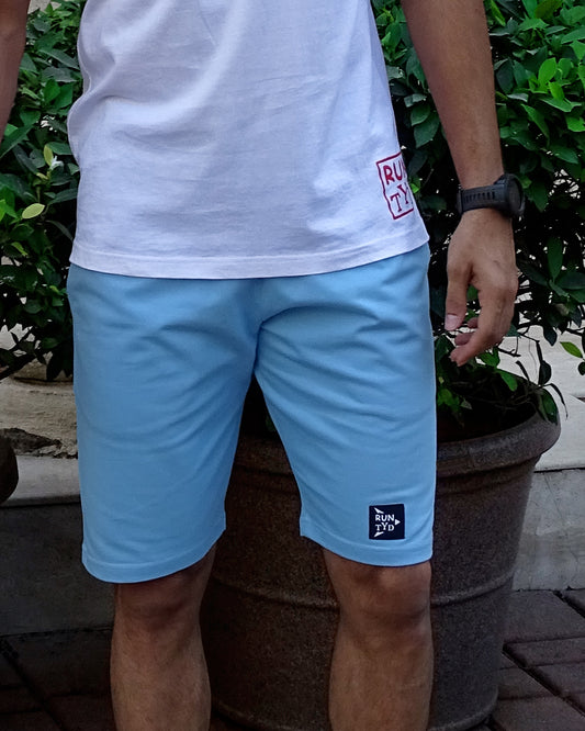 Unisex Baby Blue Tapered Fit Shorts
