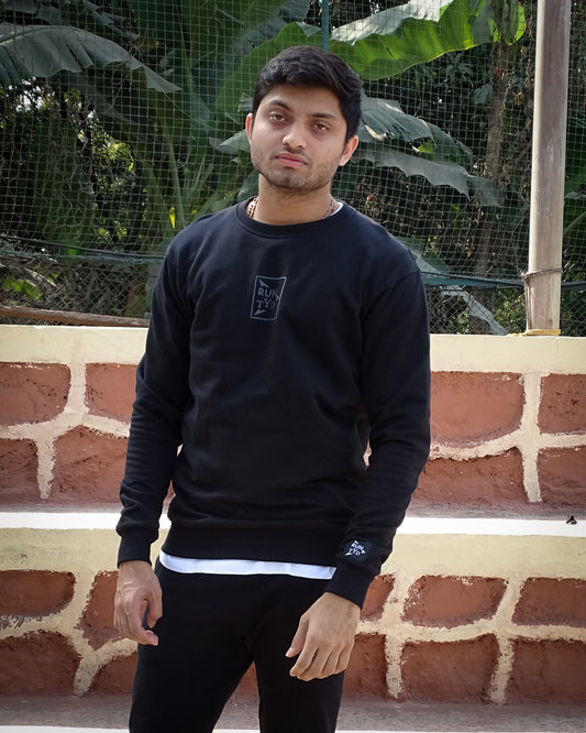 Unisex Slim Fit Black Sweatshirt