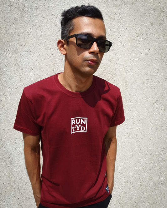 Unisex Slim Fit Maroon T shirt