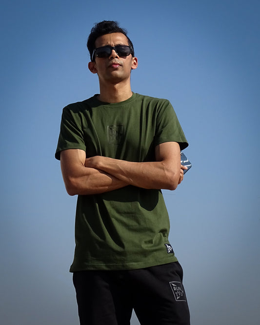 Unisex Slim Fit Olive T shirt
