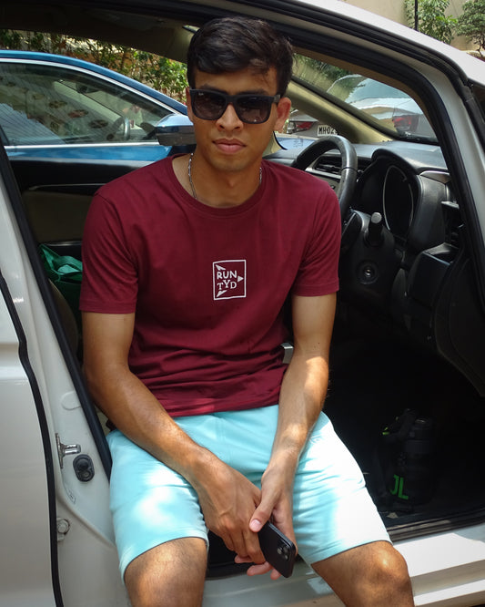 Unisex Slim Fit Maroon T shirt