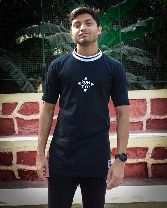Unisex Slim Fit Black Oversized T shirt