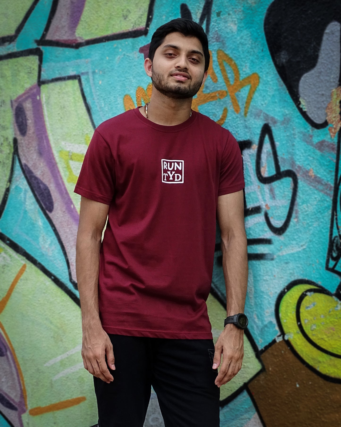 Unisex Slim Fit Maroon T shirt
